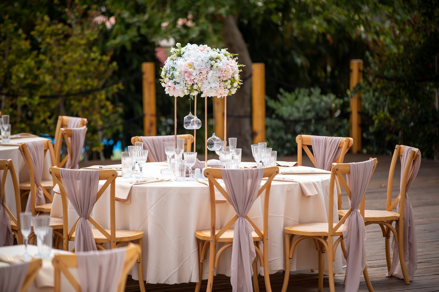 Sea view reception flower arrangements at Sense by the Sea Cyprus Paphos